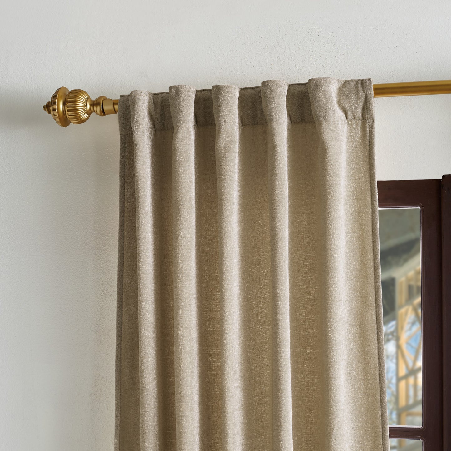 Martha Stewart Naples Chenille Curtain Panel Natural