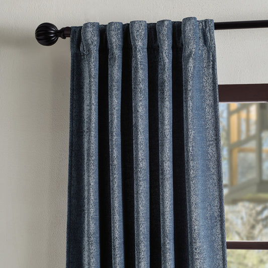 Martha Stewart Naples Chenille Curtain Panel Navy
