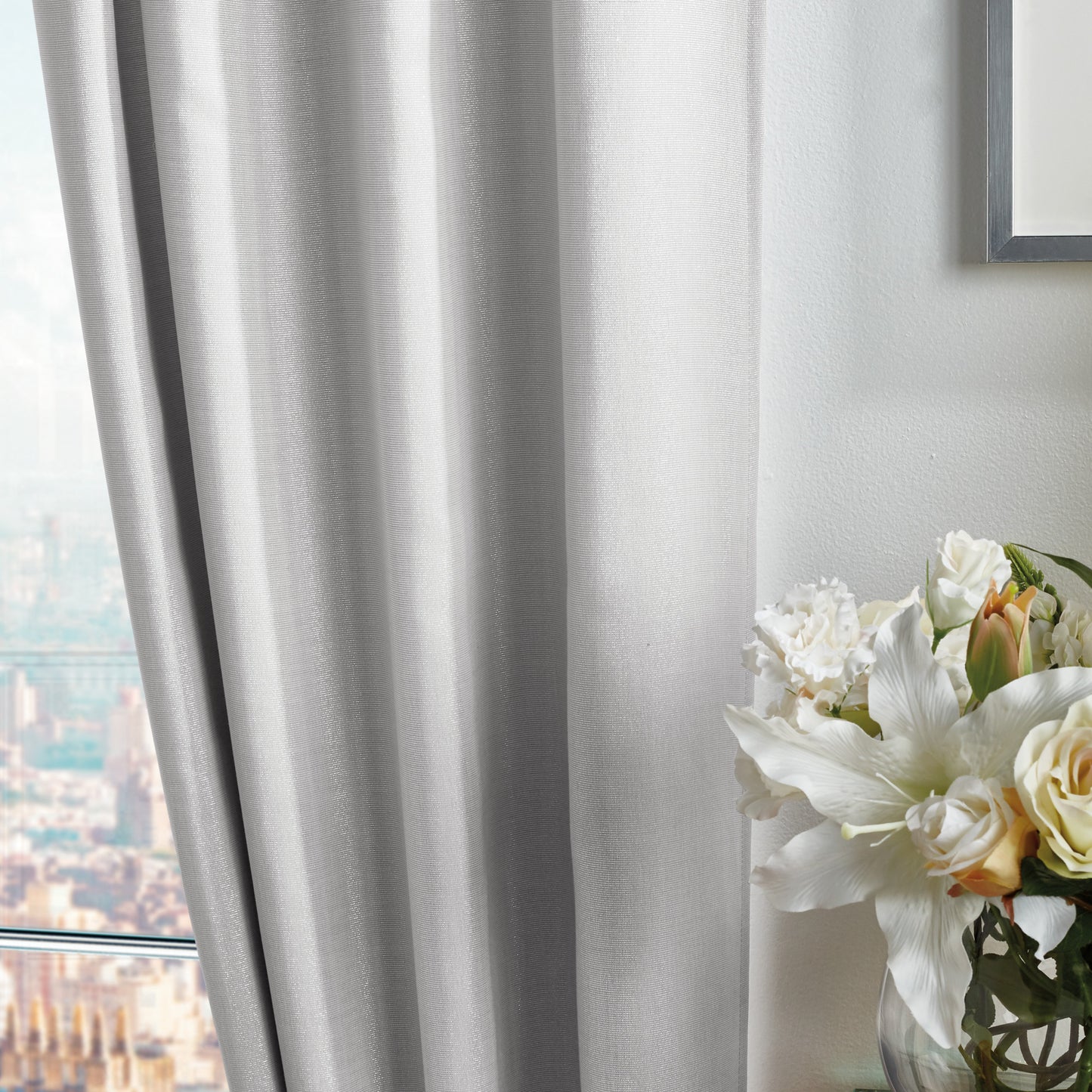 Martha Stewart Park Avenue Curtain Panel Silver