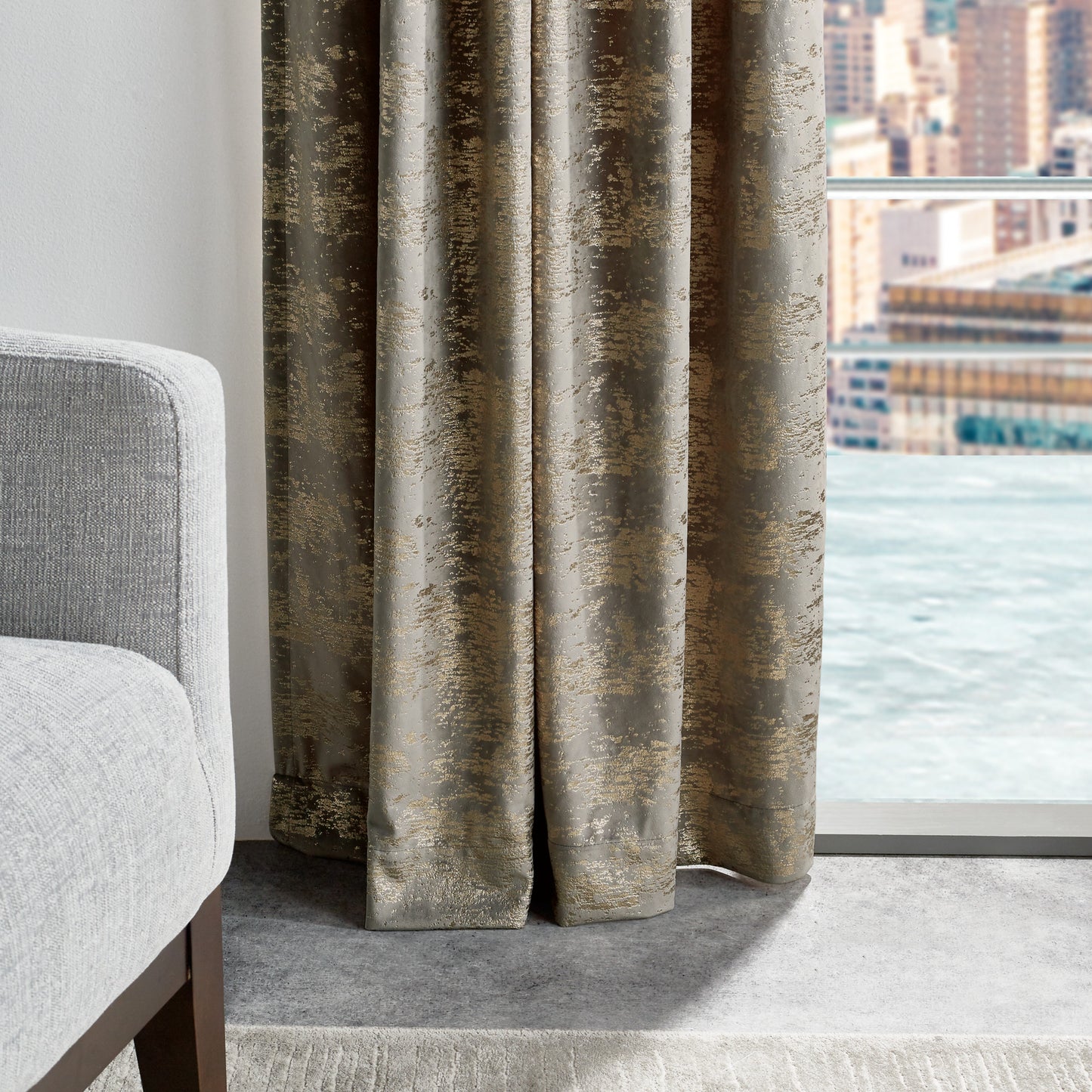 Martha Stewart Monroe Curtain Panel Silver
