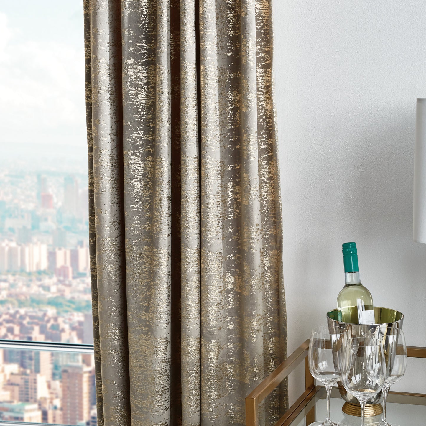 Martha Stewart Monroe Curtain Panel Silver
