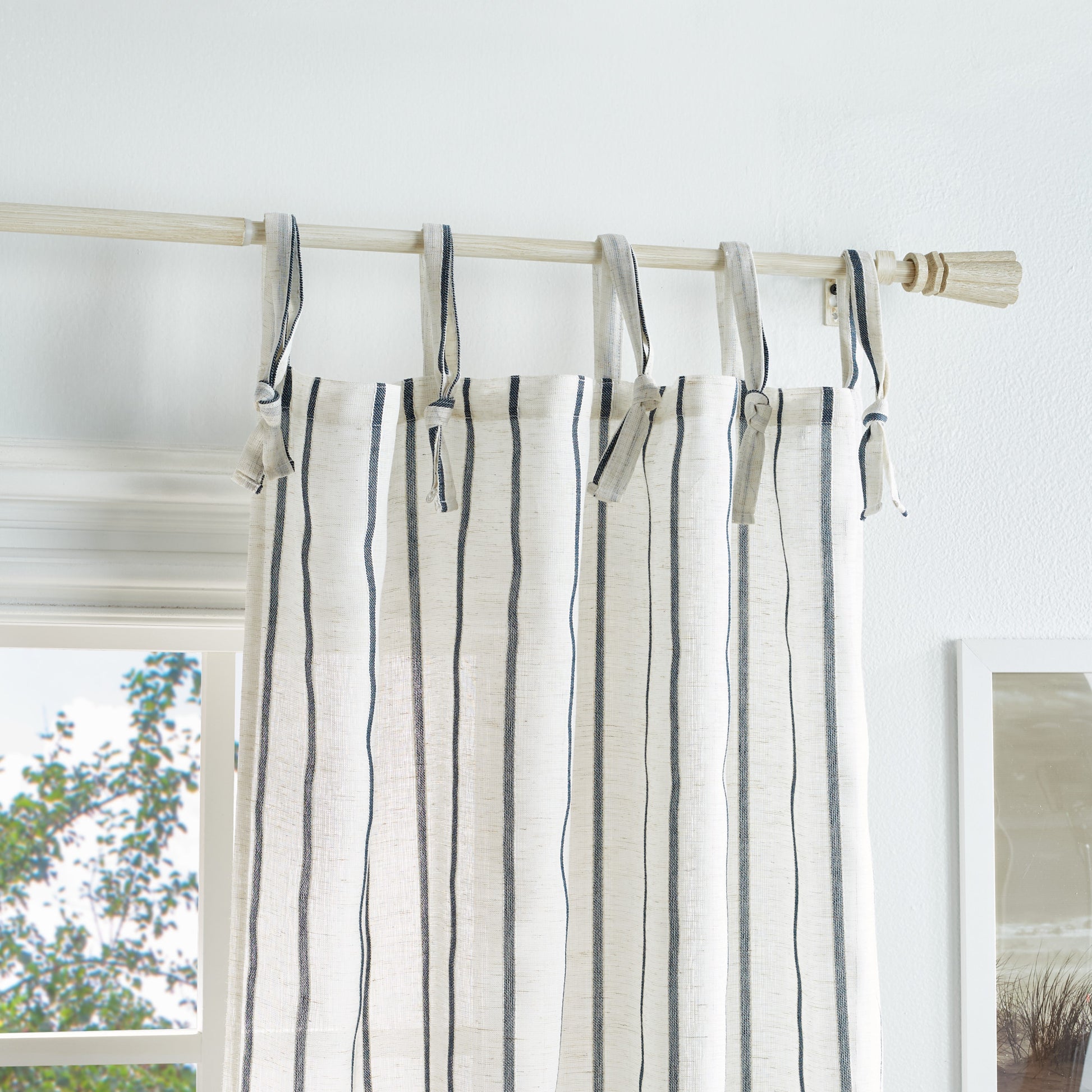 Martha Stewart Laguna Stripe Curtain Panel Navy