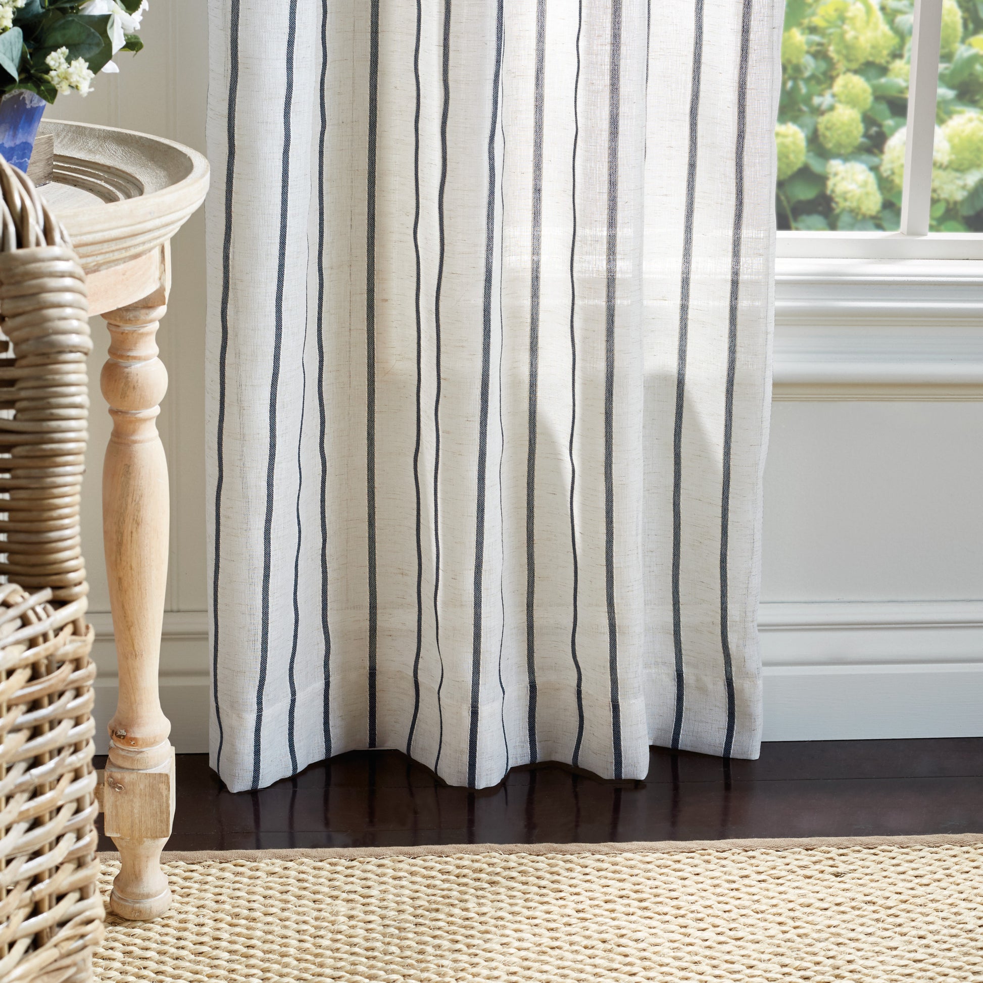 Martha Stewart Laguna Stripe Curtain Panel Navy