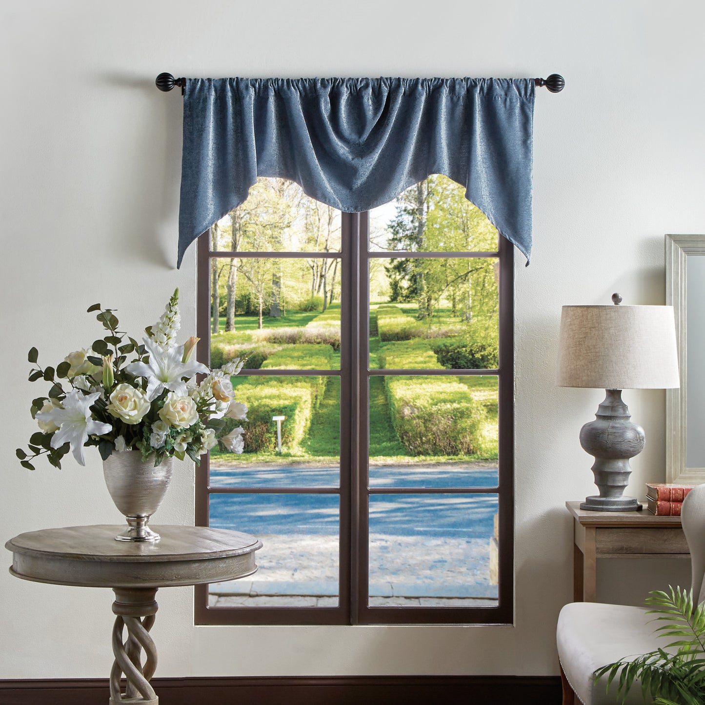 Martha Stewart Naples Chenille Valance Navy