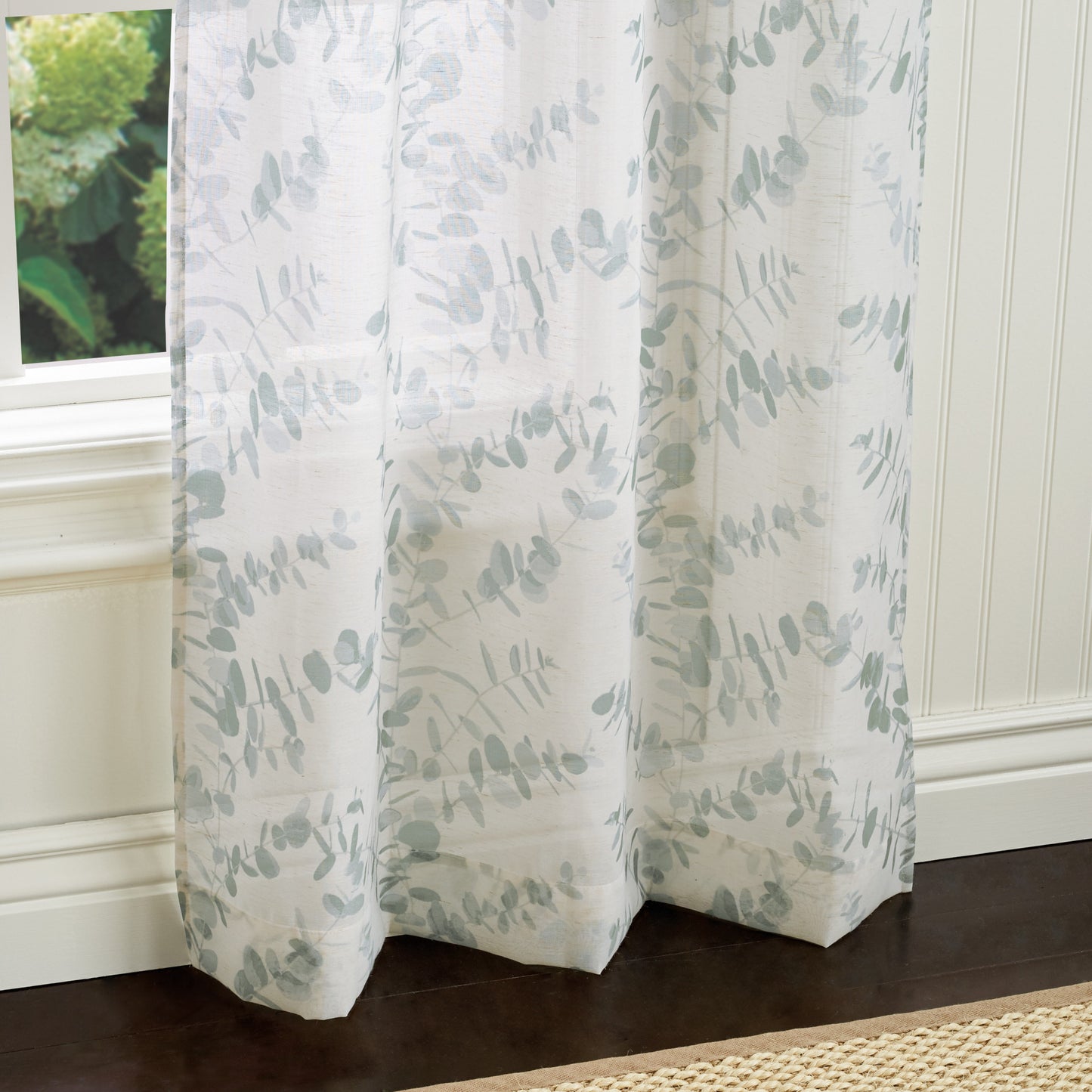 Martha Stewart Eucalyptus Window Panel Aqua