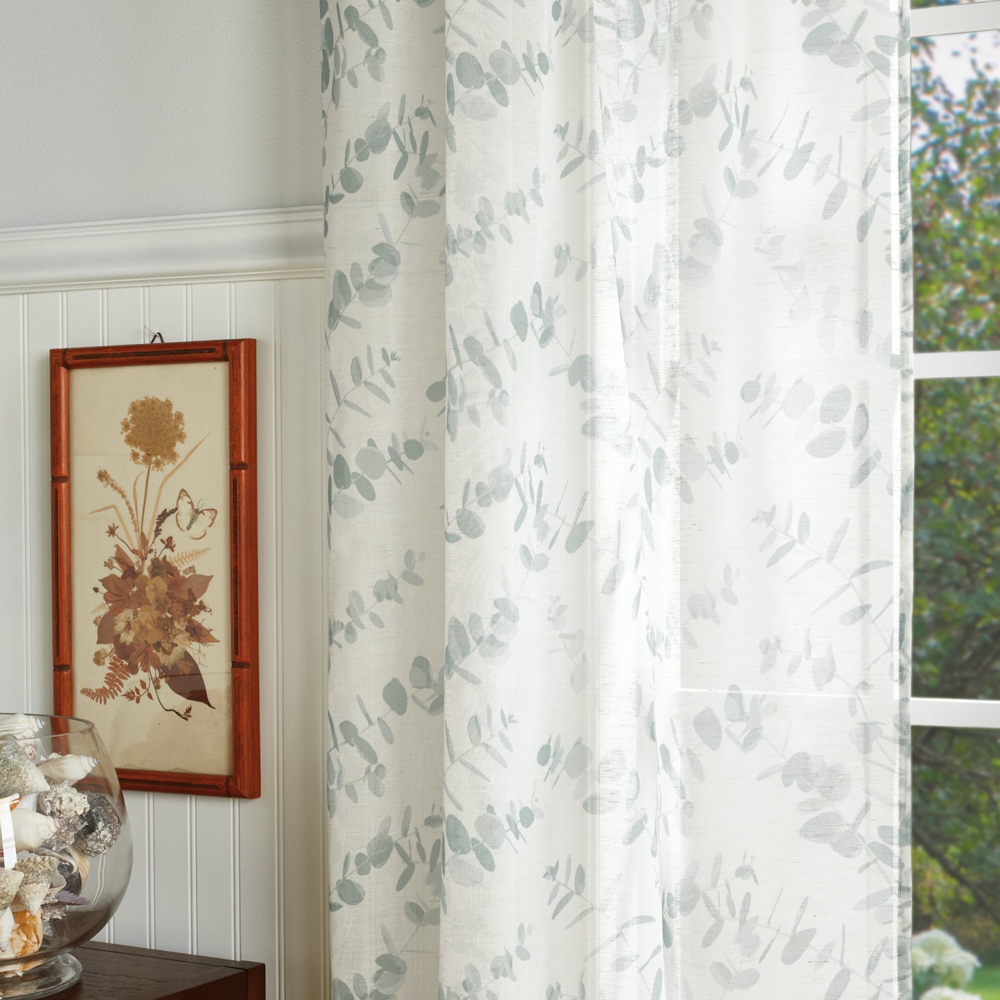 Martha Stewart Eucalyptus Window Panel Grey