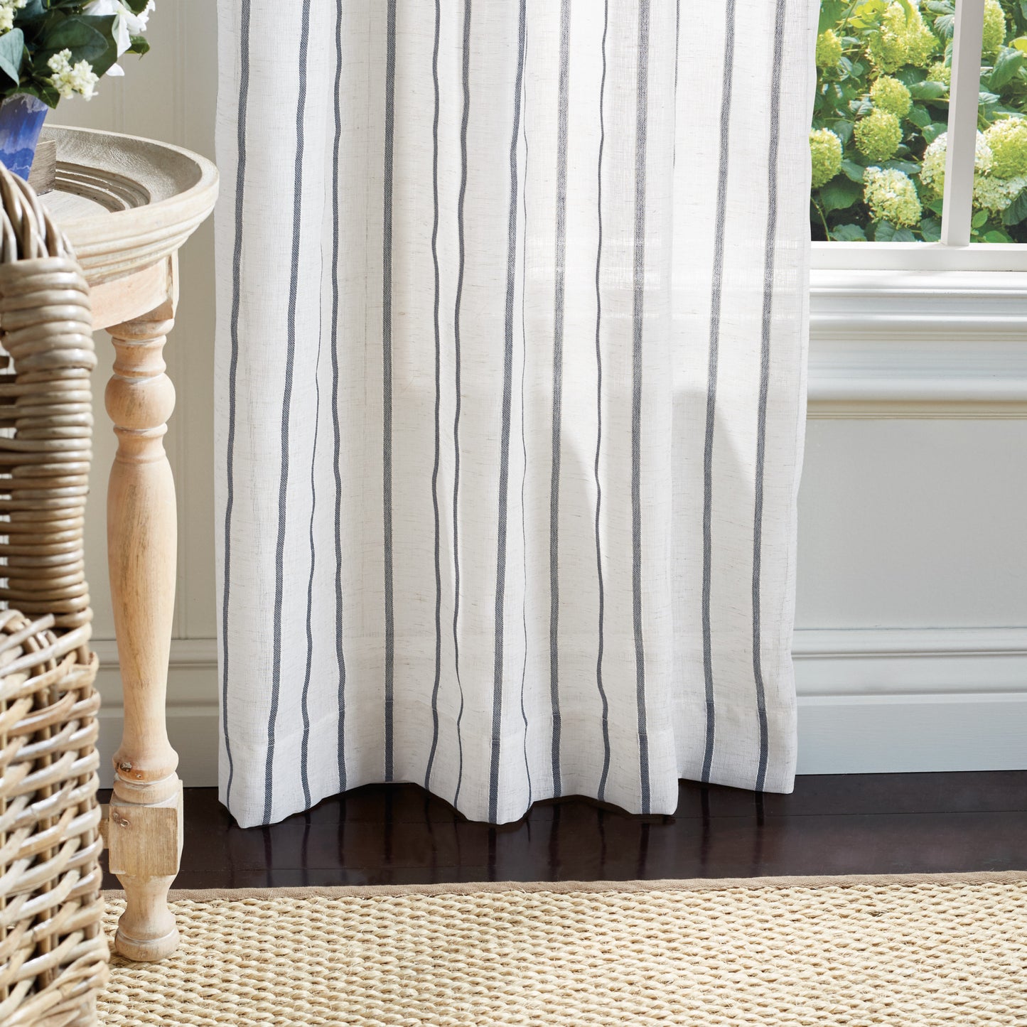 Martha Stewart Laguna Stripe Curtain Panel Grey