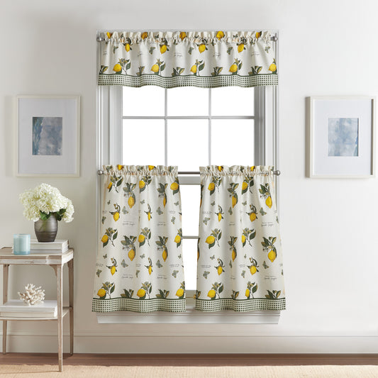 Curtainworks Vintage Lemon Valance and Tiers Set