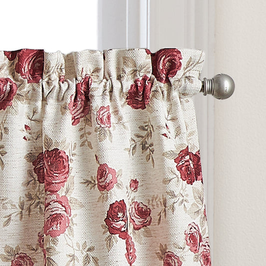 Curtainworks Antique Rose Valance and Tiers