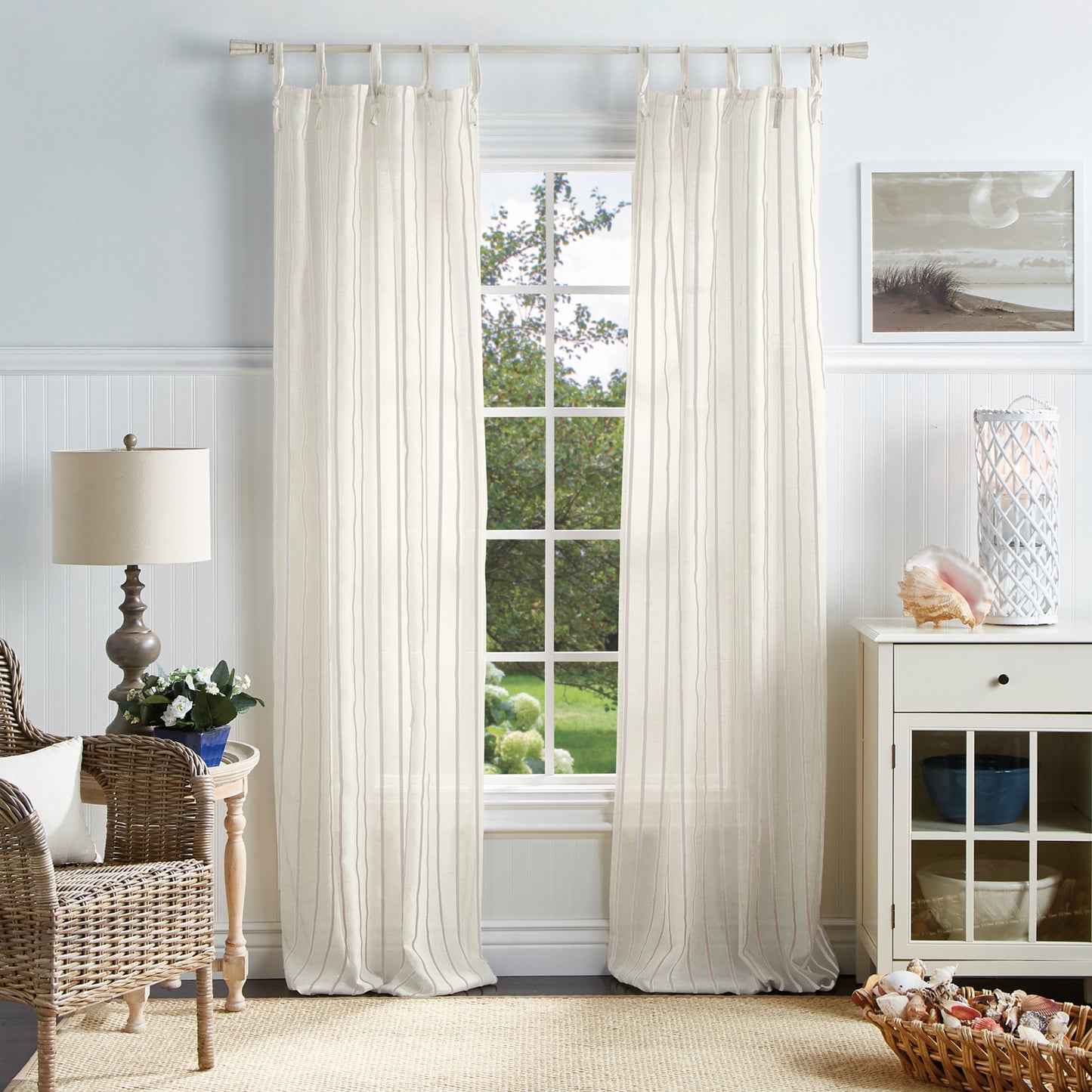 Martha Stewart Laguna Stripe Curtain Panel Mocha