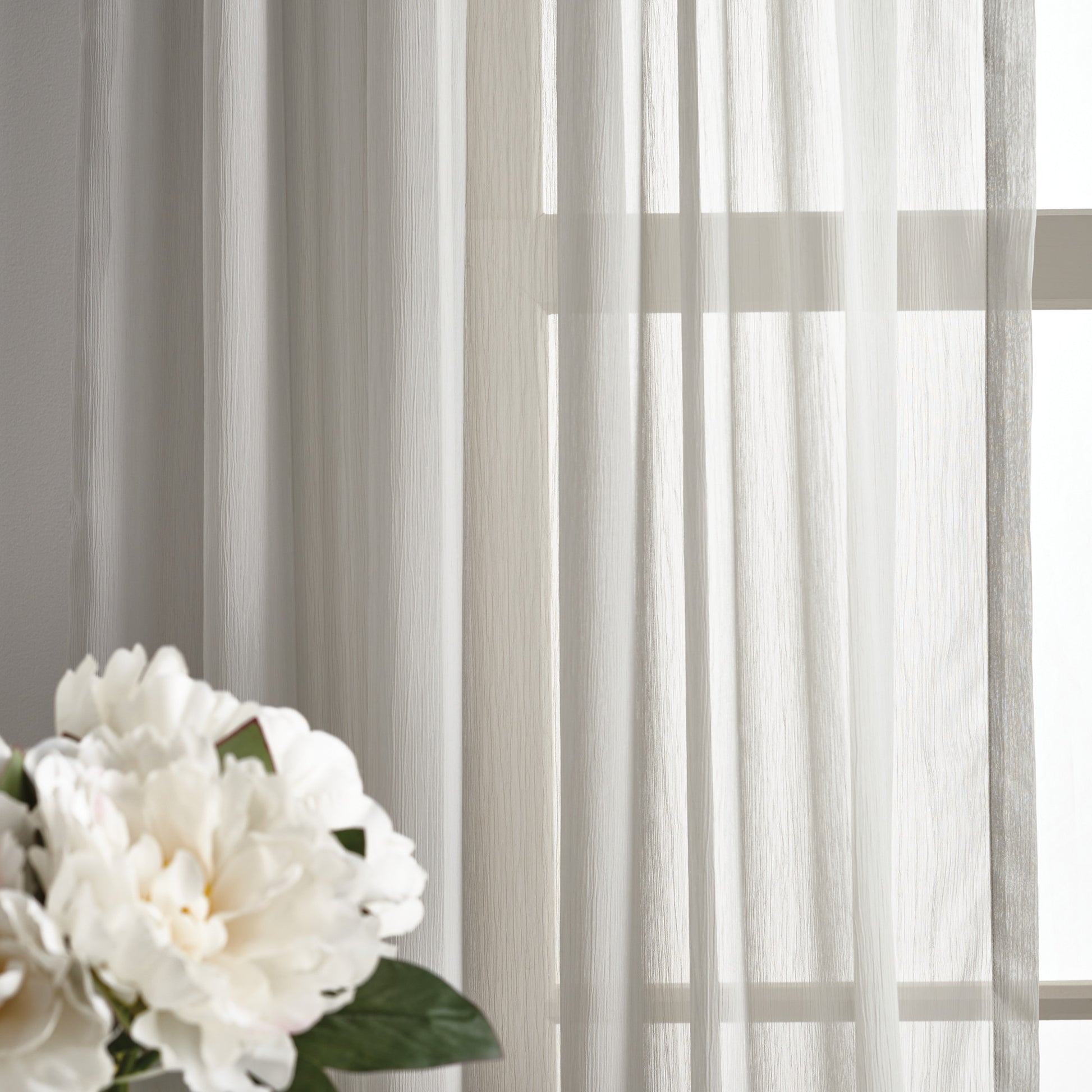 Martha Stewart Glacier Sheer Curtain Panels