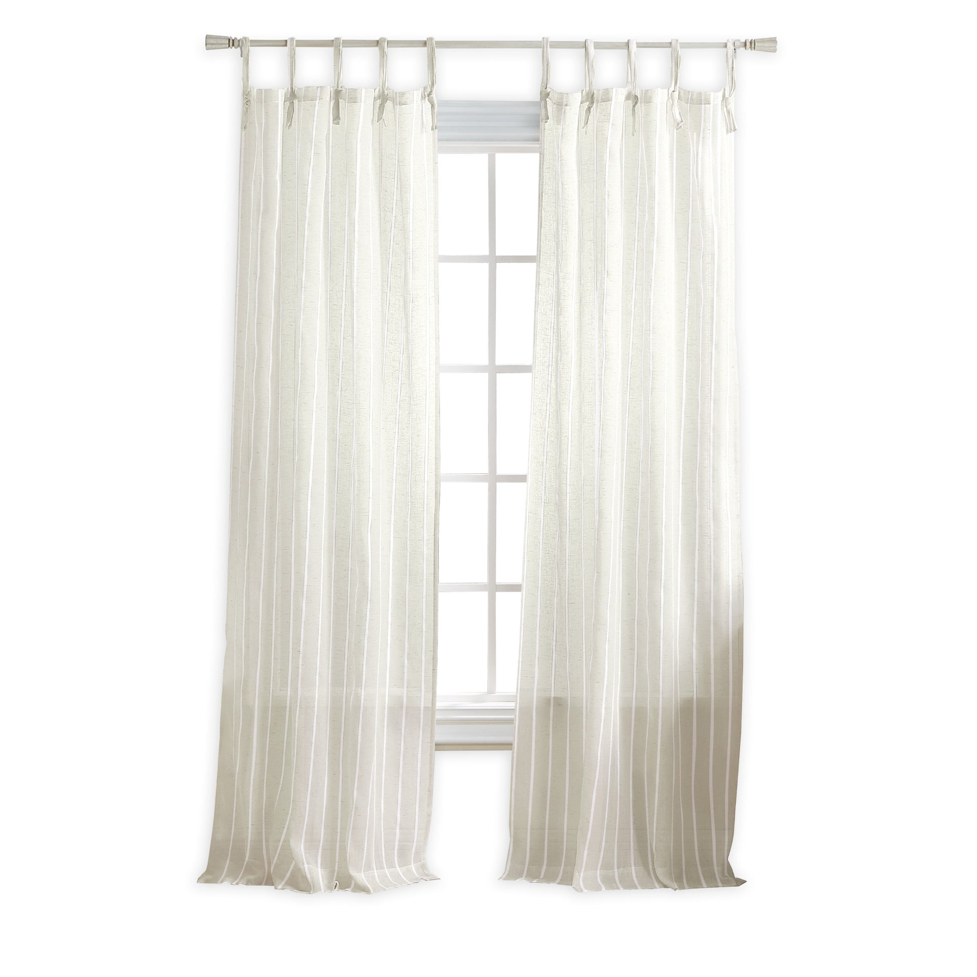 Martha Stewart Laguna Stripe Curtain Panel White