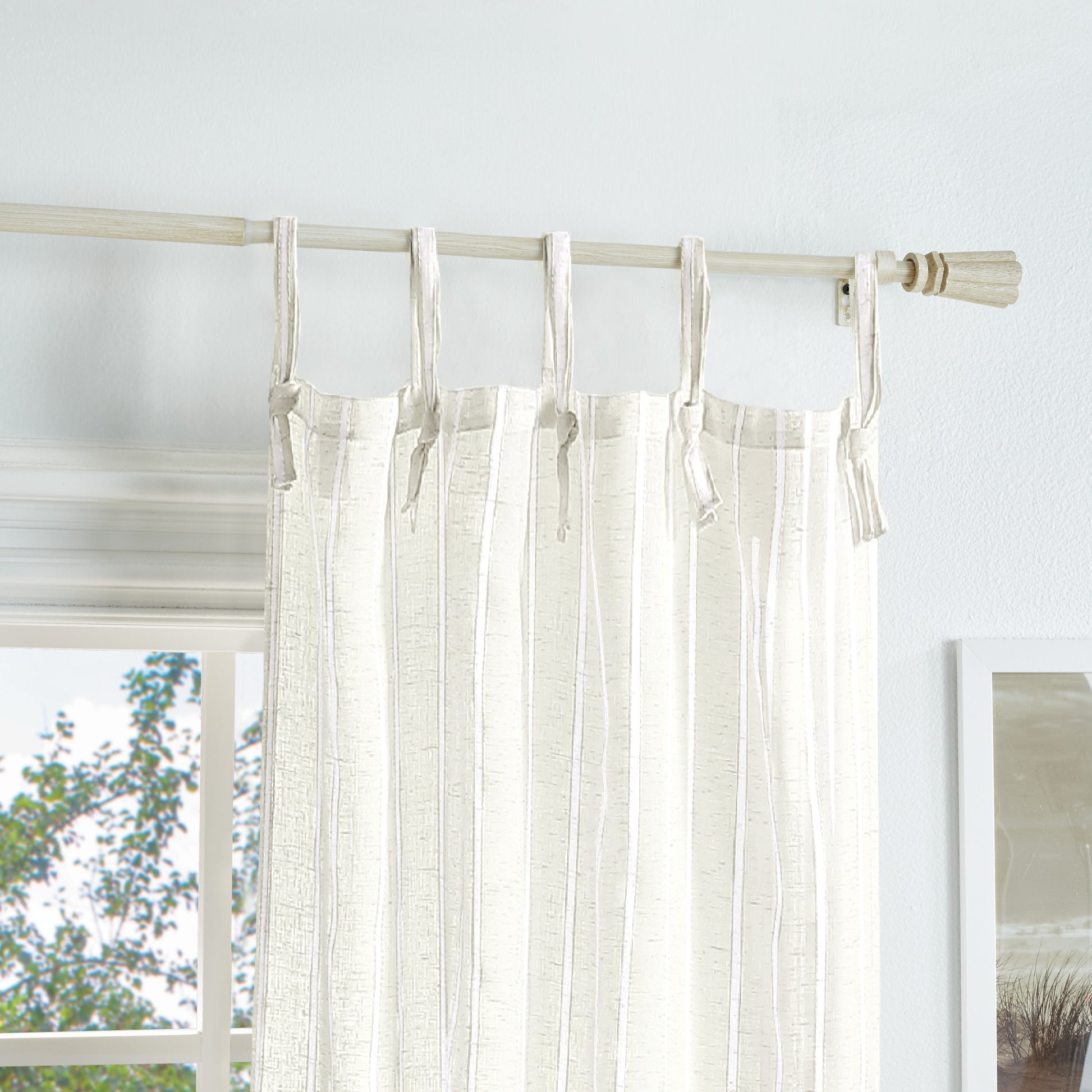 Martha Stewart Laguna Stripe Curtain Panel White