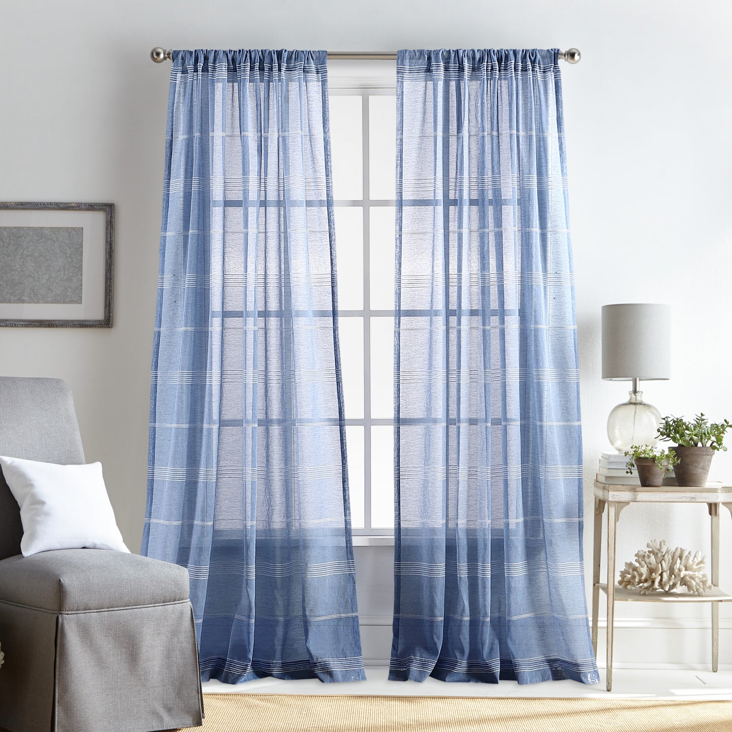Martha Stewart Delicate Stripe Curtain Panel Pair