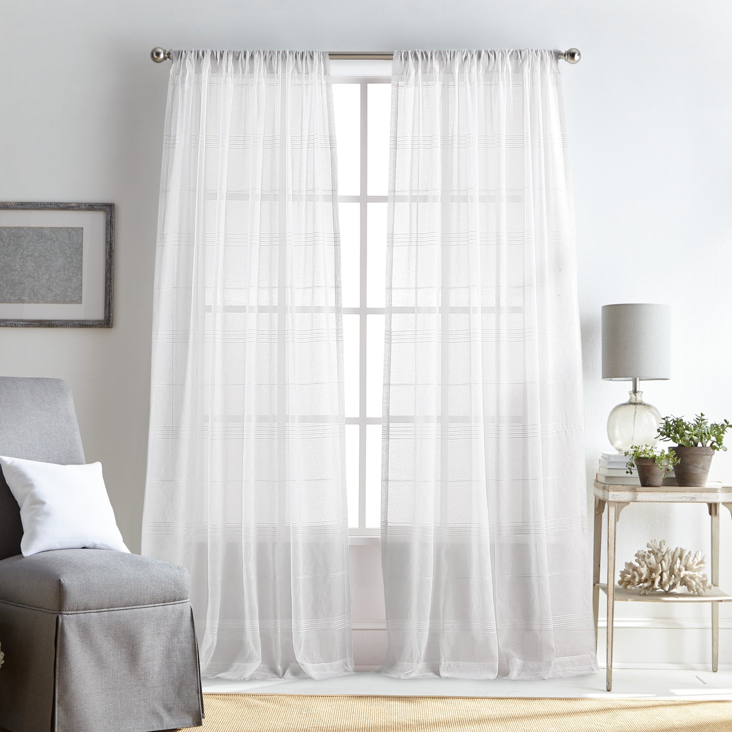Martha Stewart Delicate Stripe Curtain Panel Pair