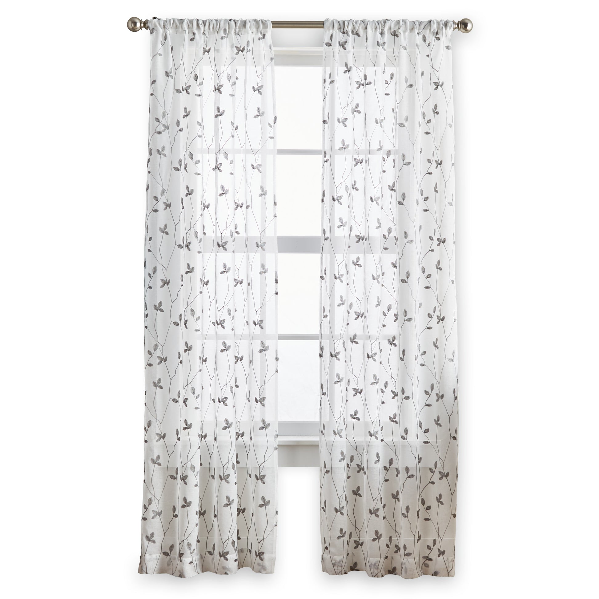 Curtainworks Botanical Embroidery Curtain Panel Pair