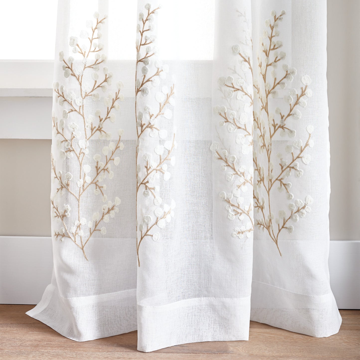 Martha Stewart Georgia Embroidery Curtain Panel