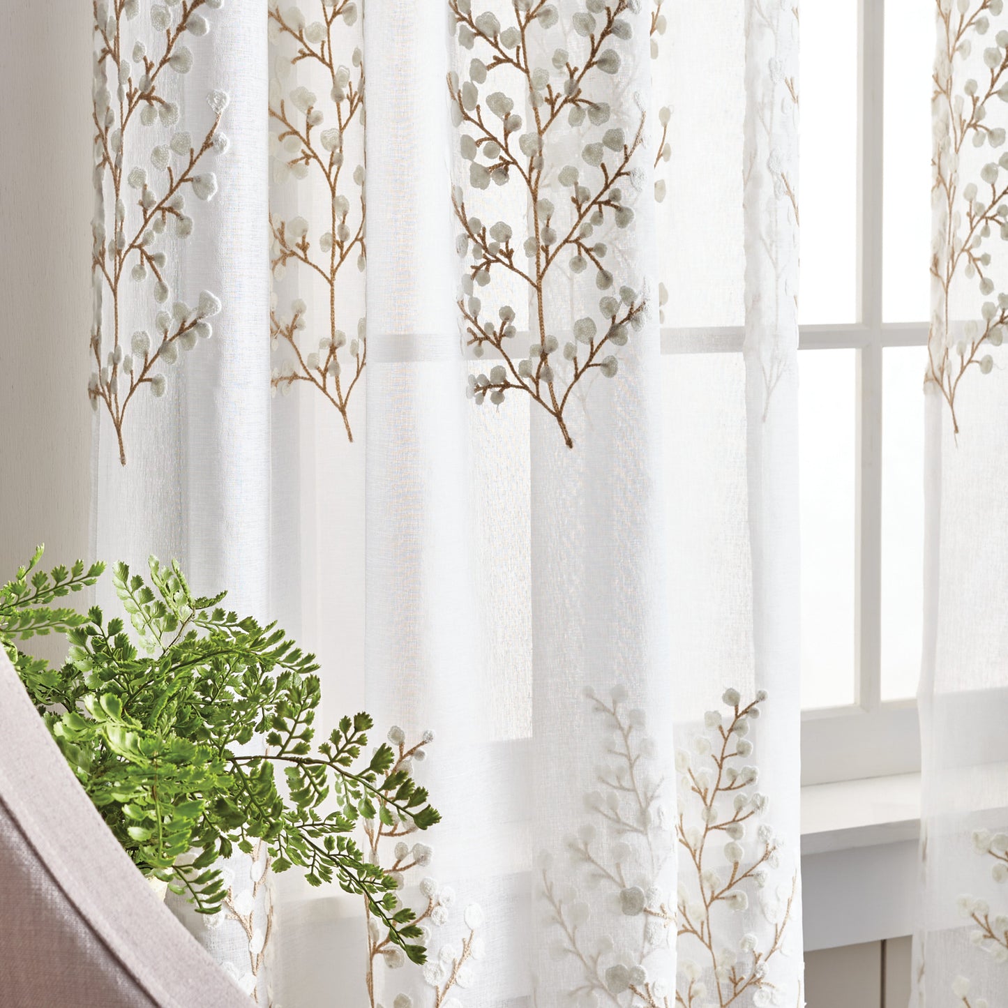 Martha Stewart Georgia Embroidery Curtain Panel