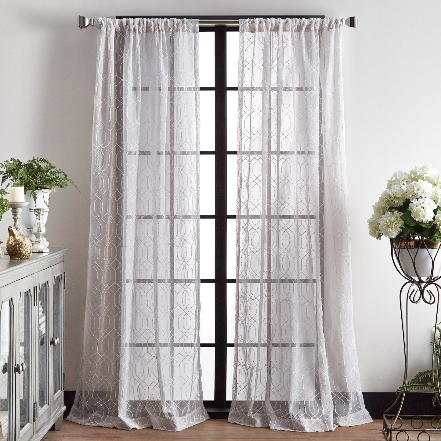 Martha Stewart Hourglass Embroidery Curtain Panel