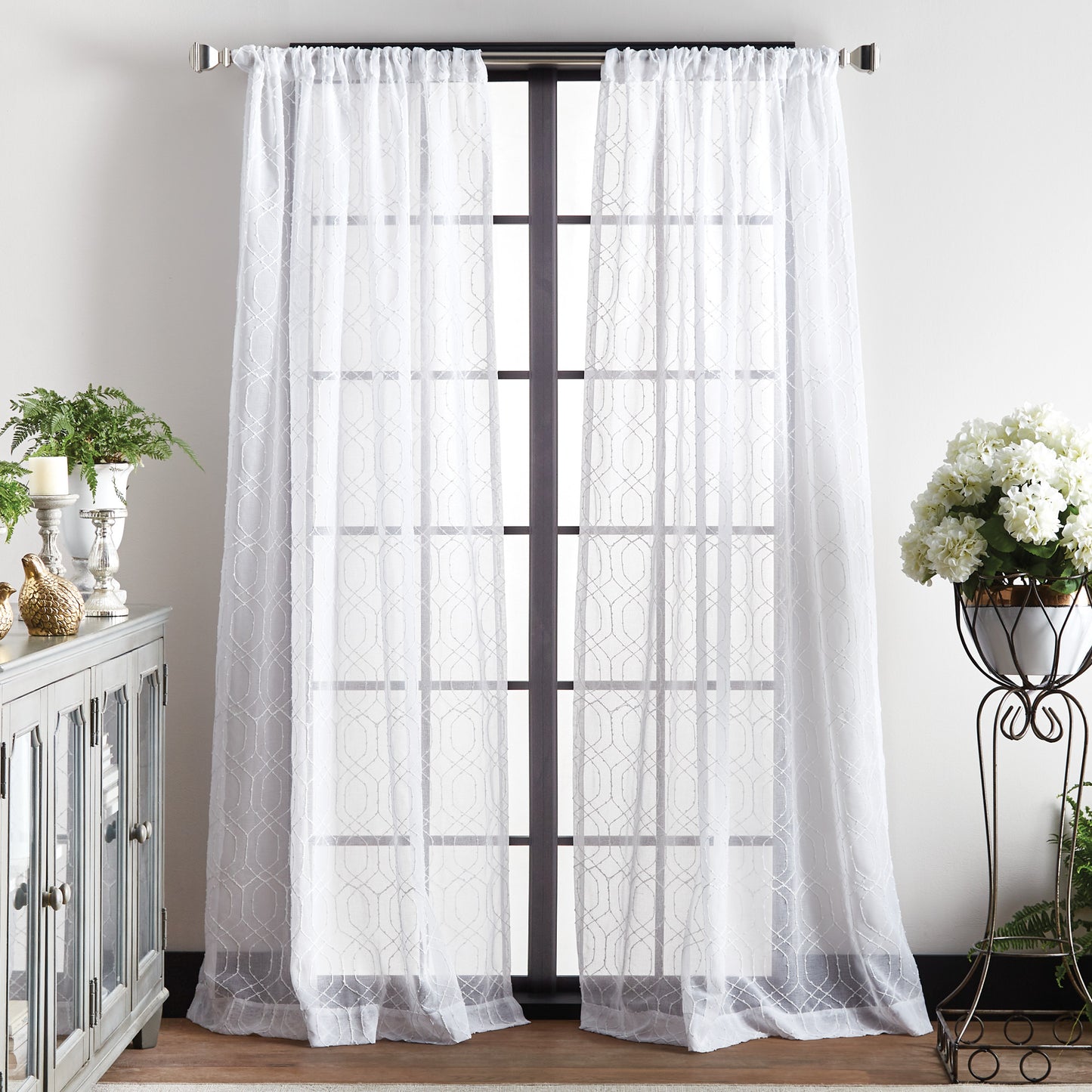 Martha Stewart Hourglass Embroidery Curtain Panel