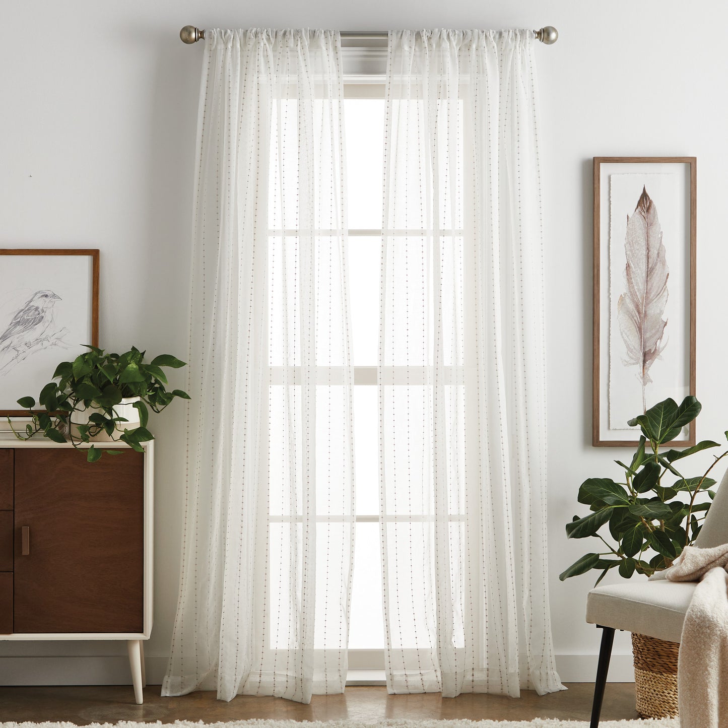 Marth Stewart Dot Embroidery Curtain Panel