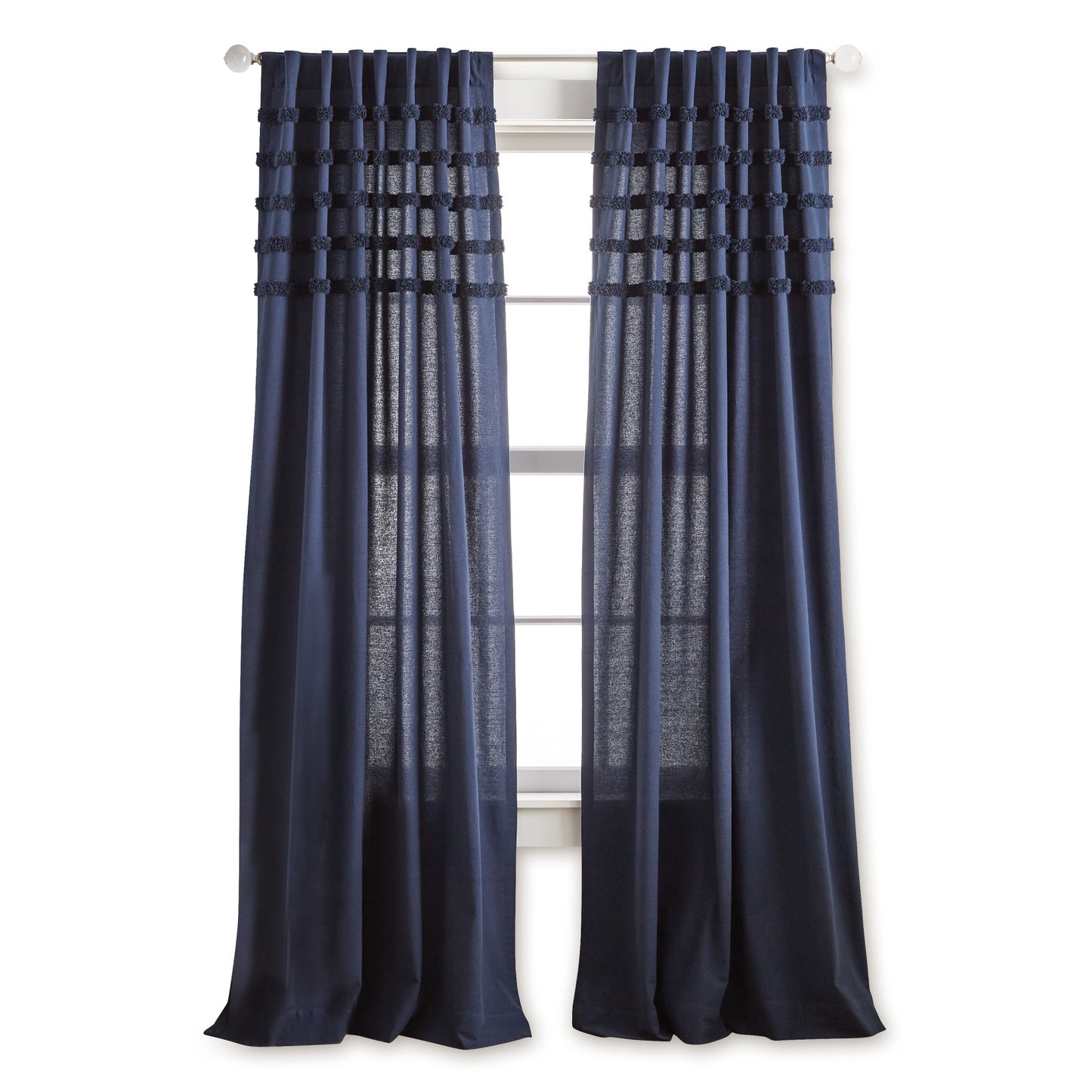 Martha Stewart Water's Edge Tufted Curtain Panels