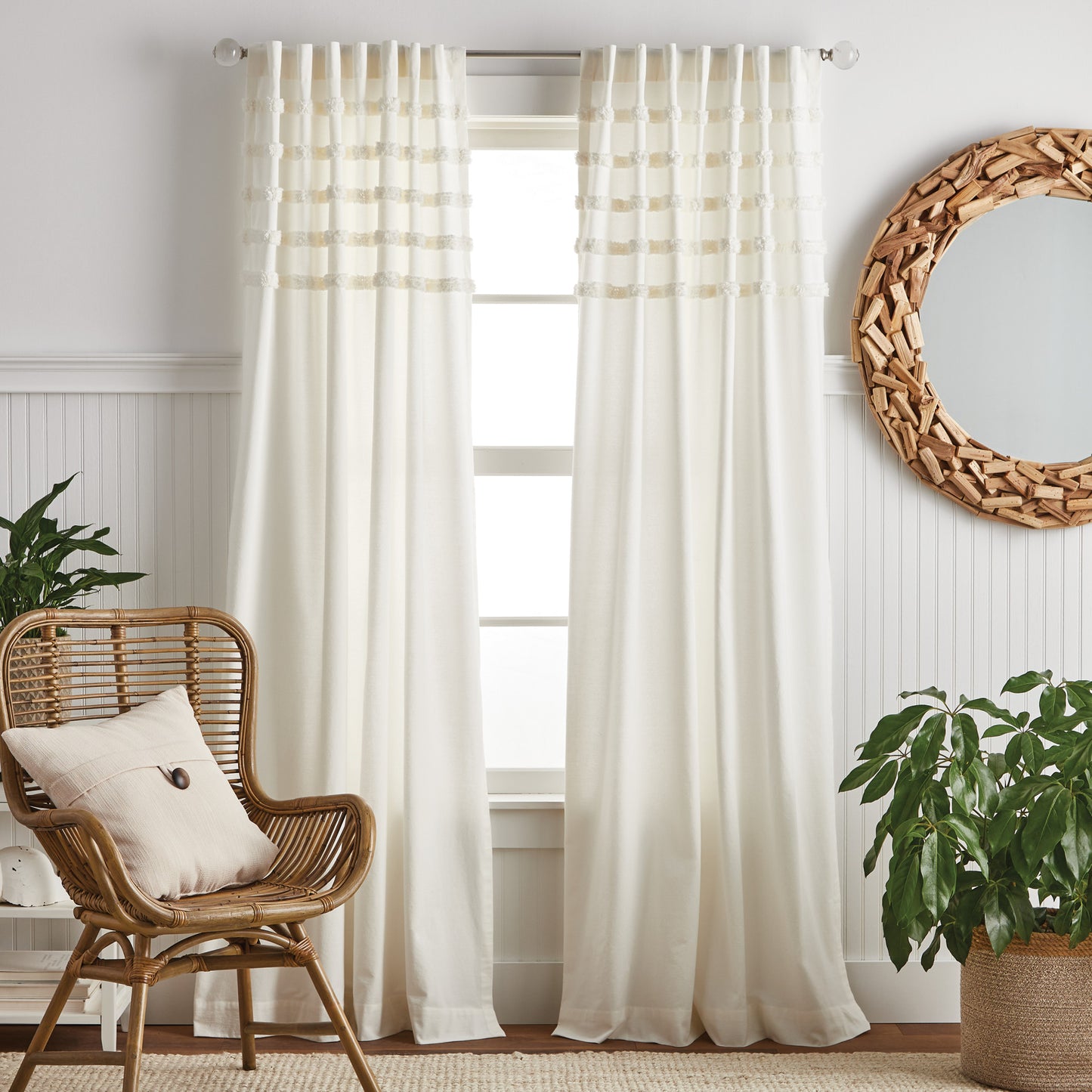 Martha Stewart Water's Edge Tufted Curtain Panels
