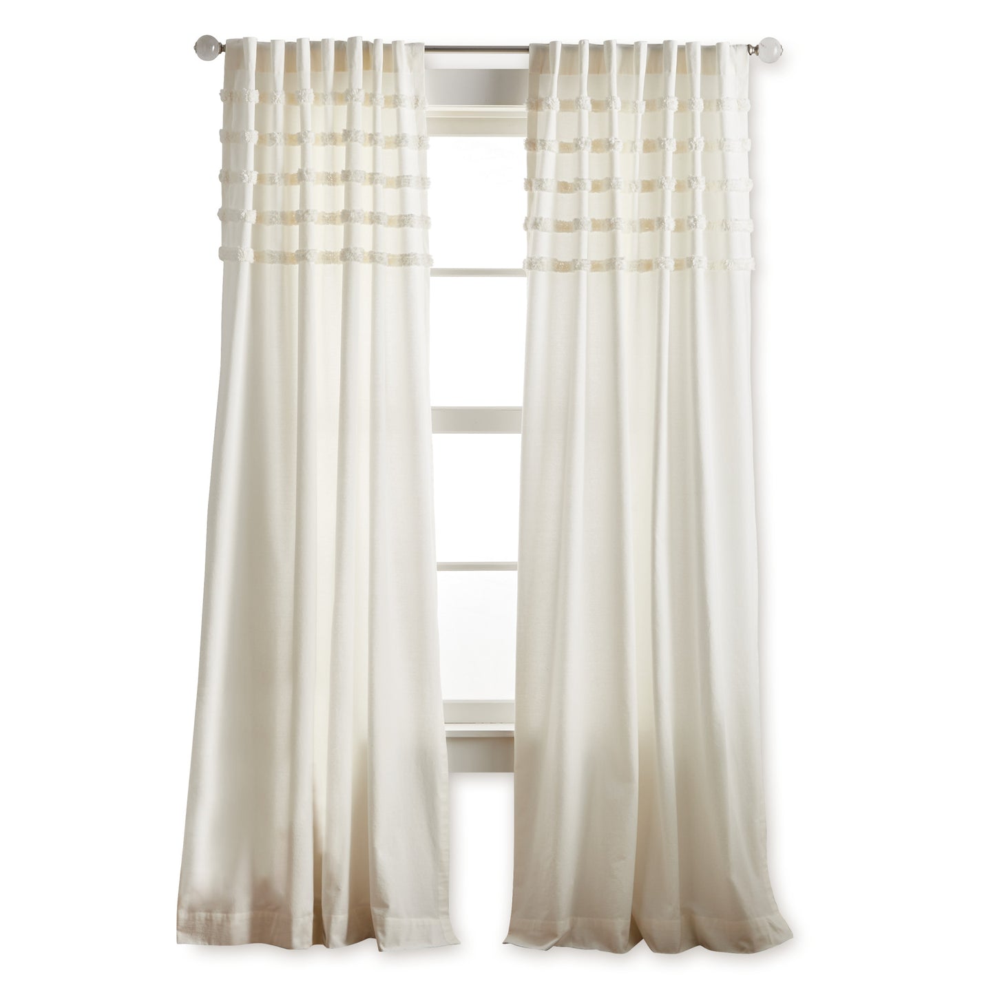 Martha Stewart Water's Edge Tufted Curtain Panels