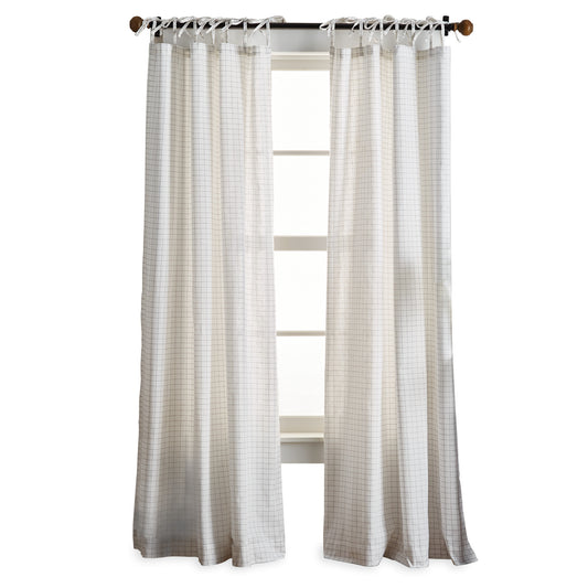 Martha Stewart Plaid Tie Top Curtain Panel