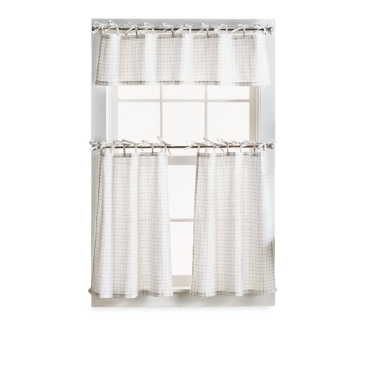 Martha Stewart Plaid Tie Top Valance & Tiers