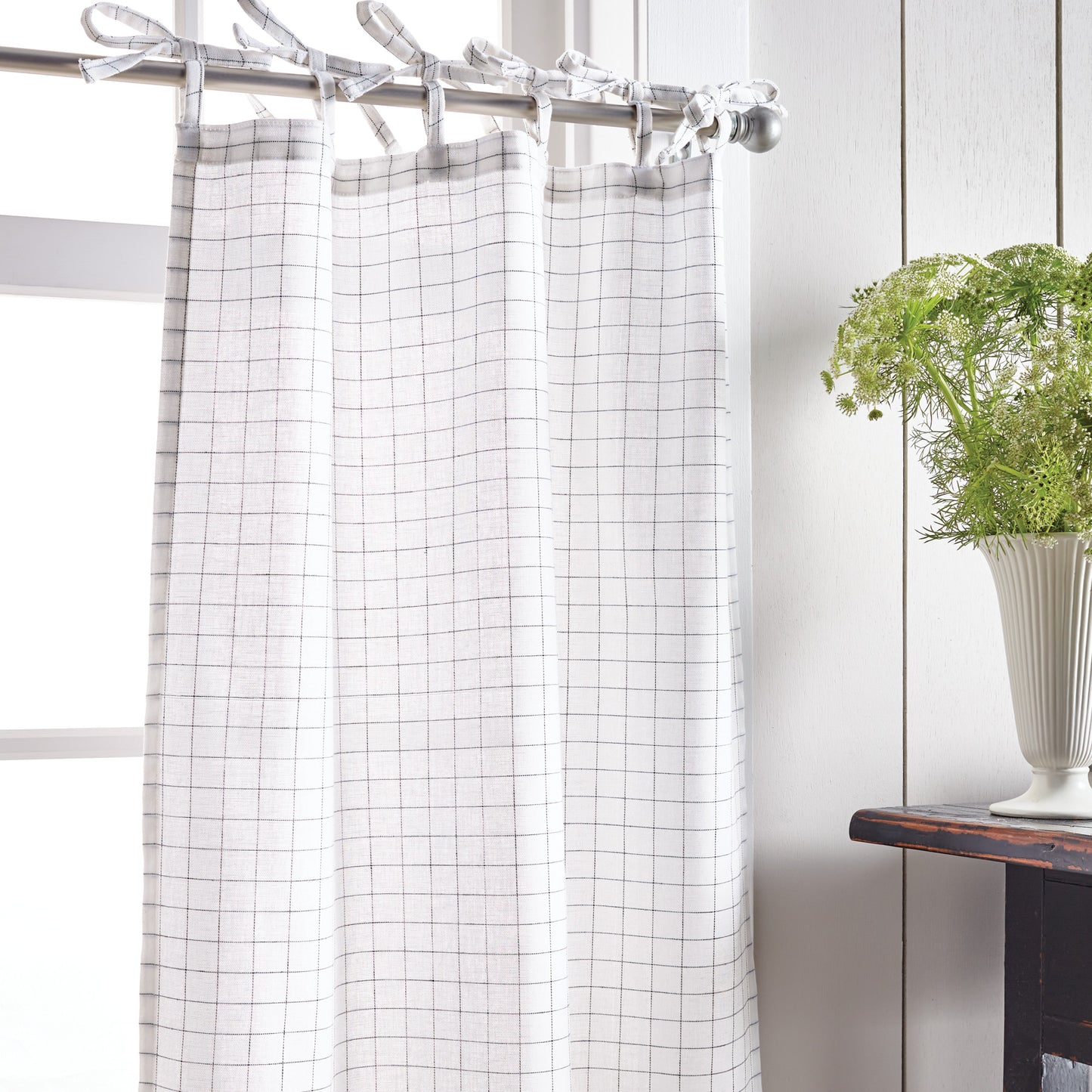Martha Stewart Plaid Tie Top Valance & Tiers