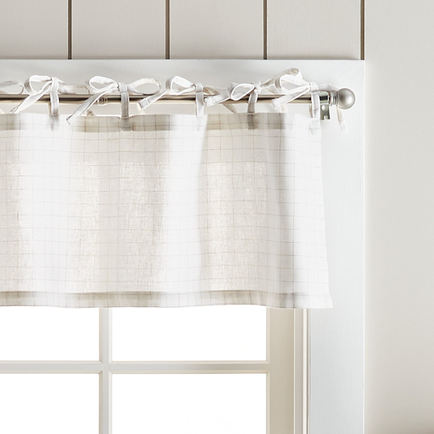 Martha Stewart Plaid Tie Top Valance & Tiers