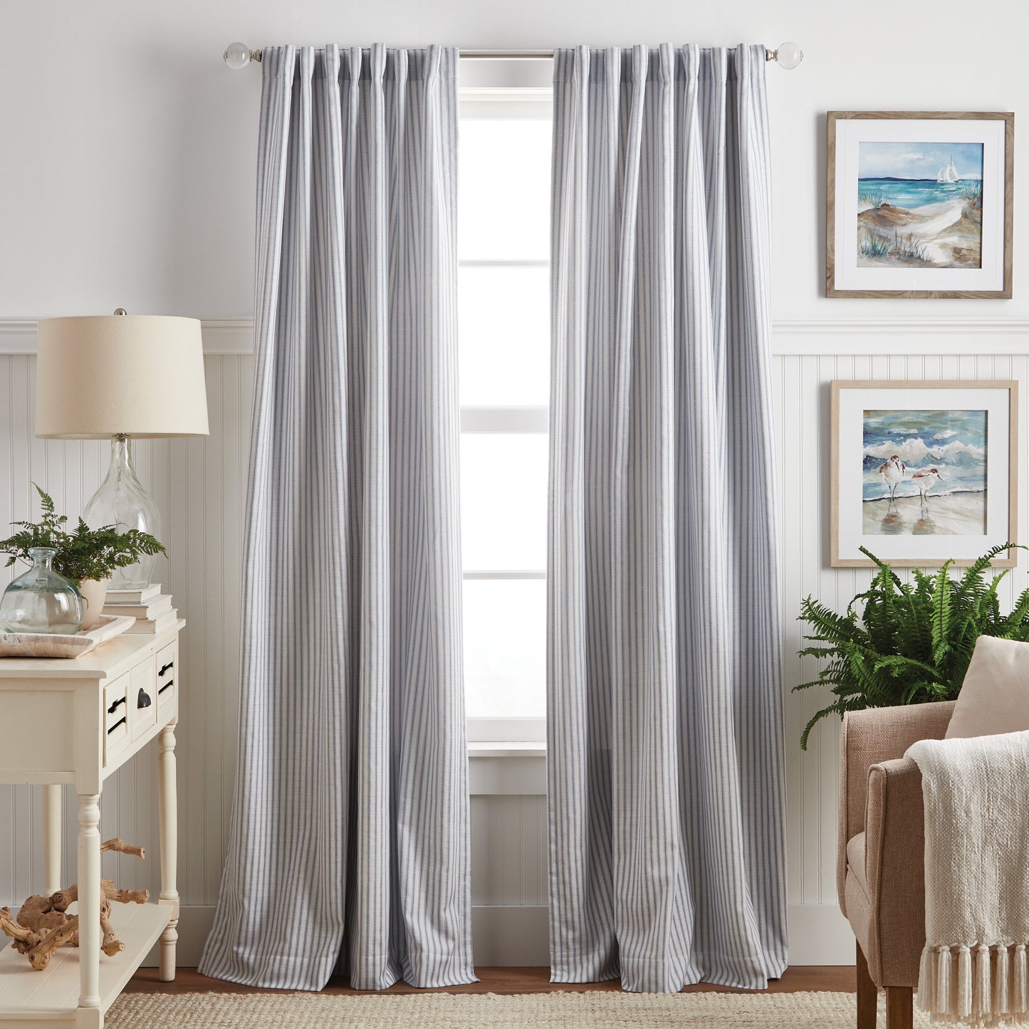 Martha Stewart Ticking Stripe Curtain Panel