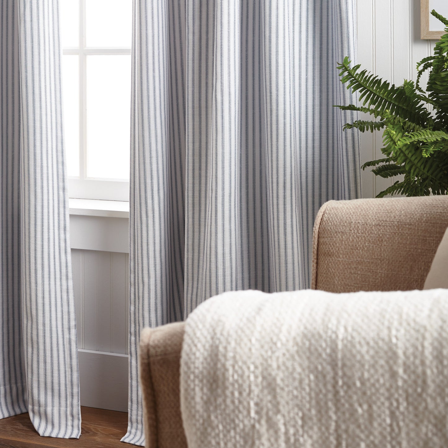 Martha Stewart Ticking Stripe Curtain Panel