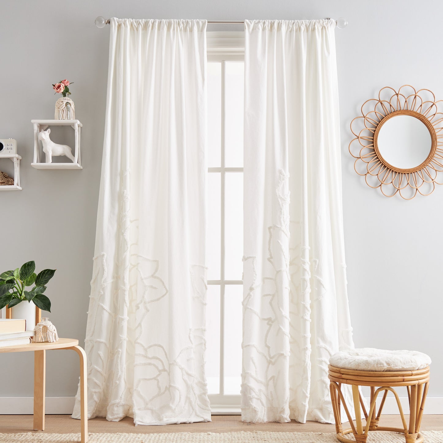 Peri Home Chenille Rose Curtain Panel