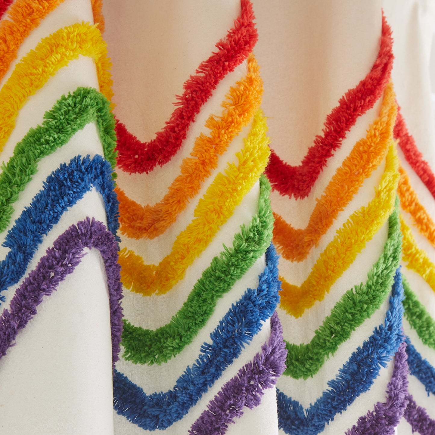 Dream Factory Rainbow Tufted Curtain Panel Pair