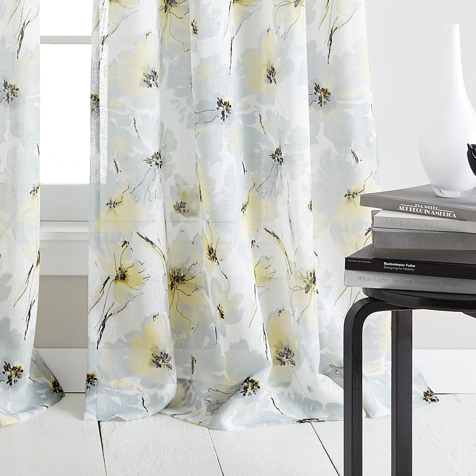 DKNY Modern Bloom Window Curtain Panel Yellow