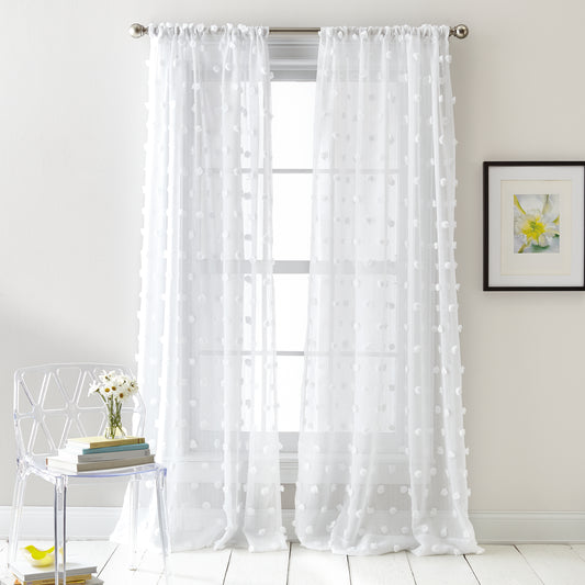 DKNY Ella Window Curtain Panel White