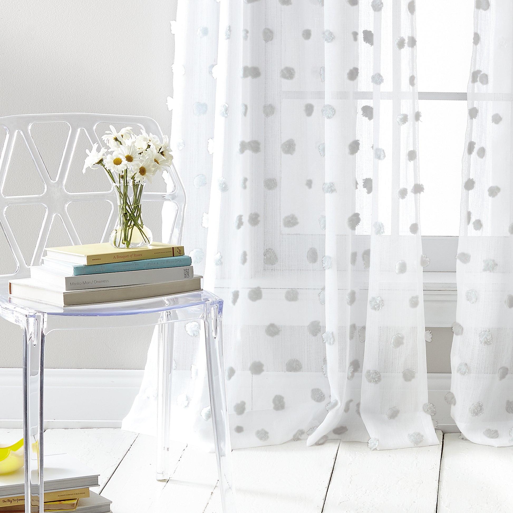 DKNY Ella Window Curtain Panel White
