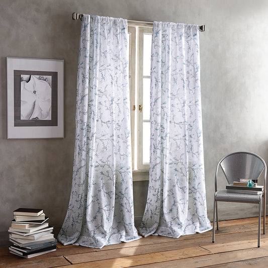 DKNY Promenade Sheer Curtain Panel Pair Indigo