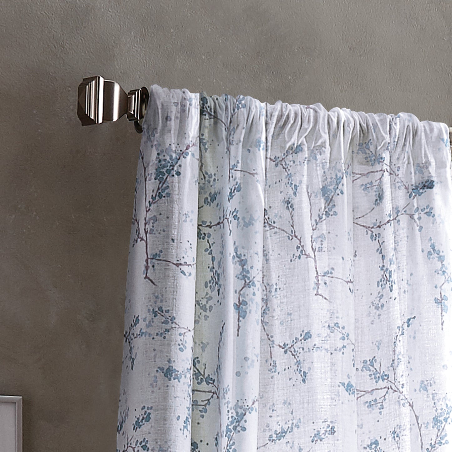DKNY Promenade Sheer Curtain Panel Pair Indigo