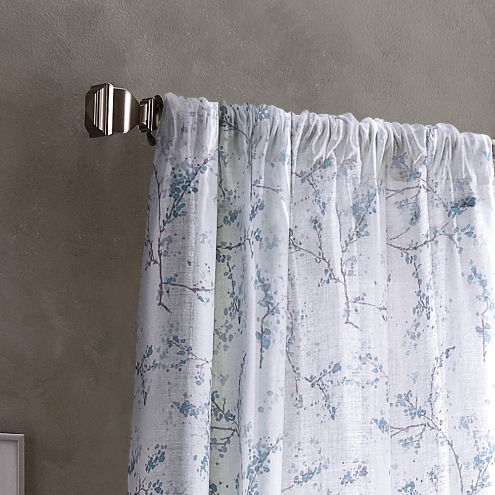 DKNY Promenade Sheer Curtain Panel Pair Indigo