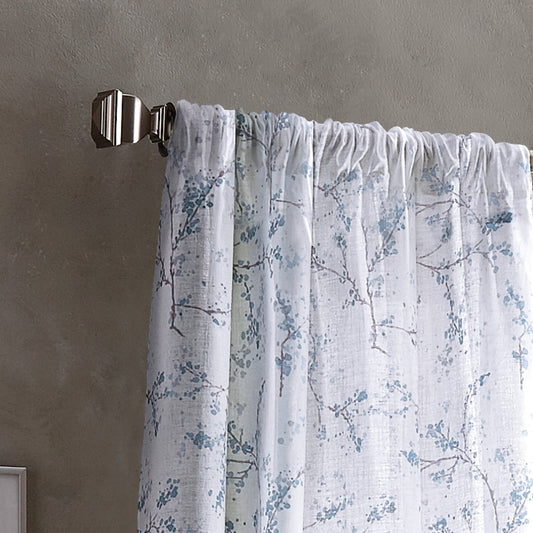 DKNY Promenade Sheer Curtain Panel Pair Indigo
