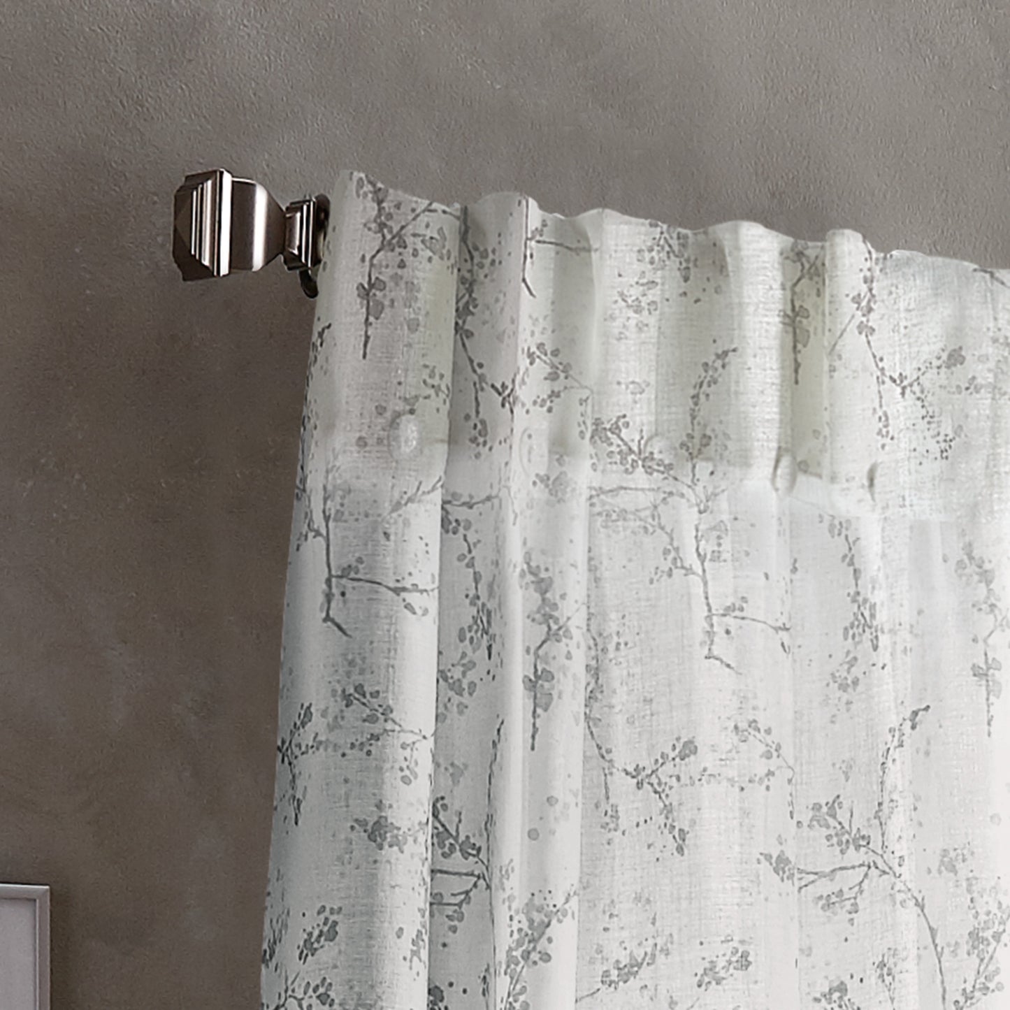 DKNY Promenade Sheer Curtain Panel Pair Pewter