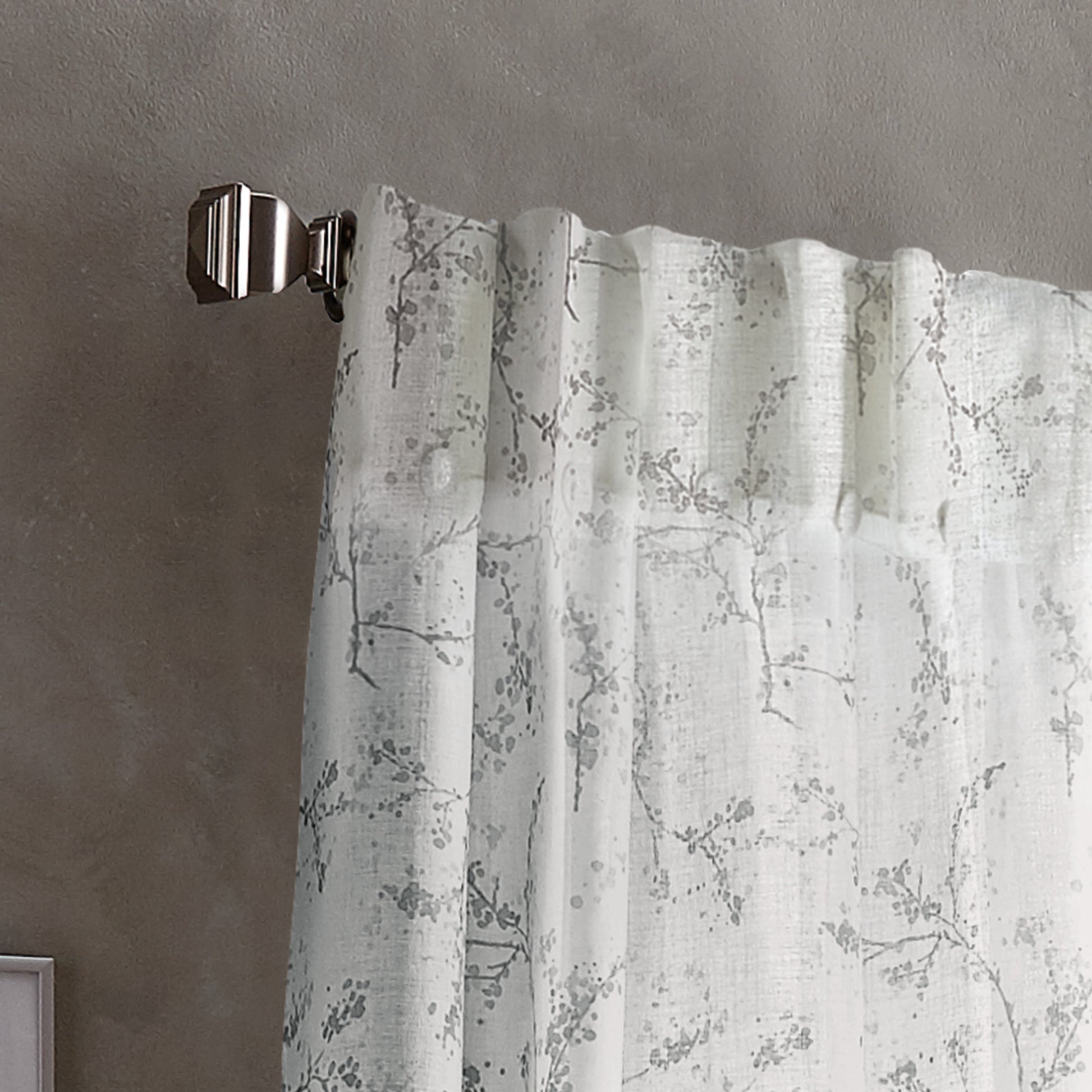 DKNY Promenade Sheer Curtain Panel Pair Pewter