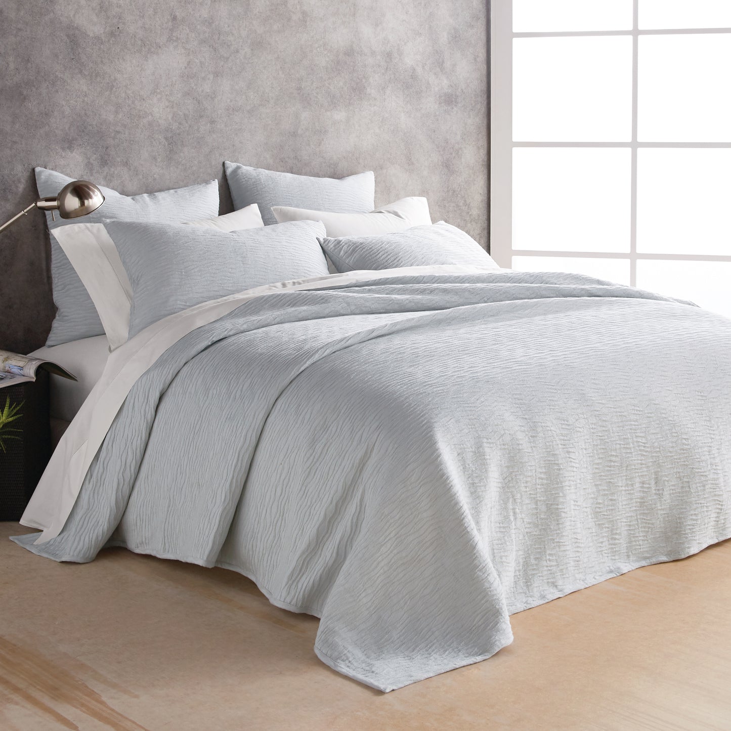 DKNY Stonewash Matelasse Coverlet Grey