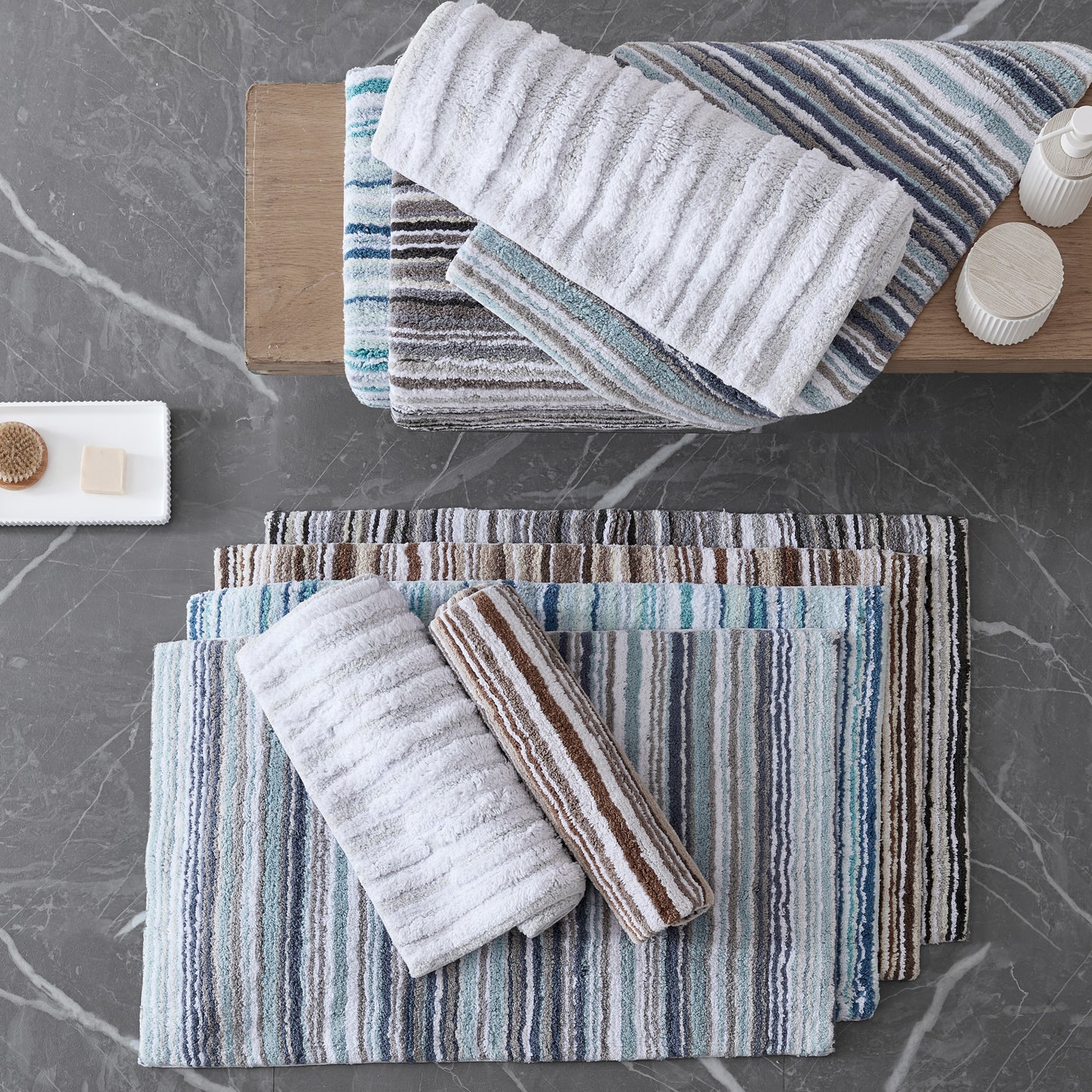 DKNY Strie Stripe Bath Rug