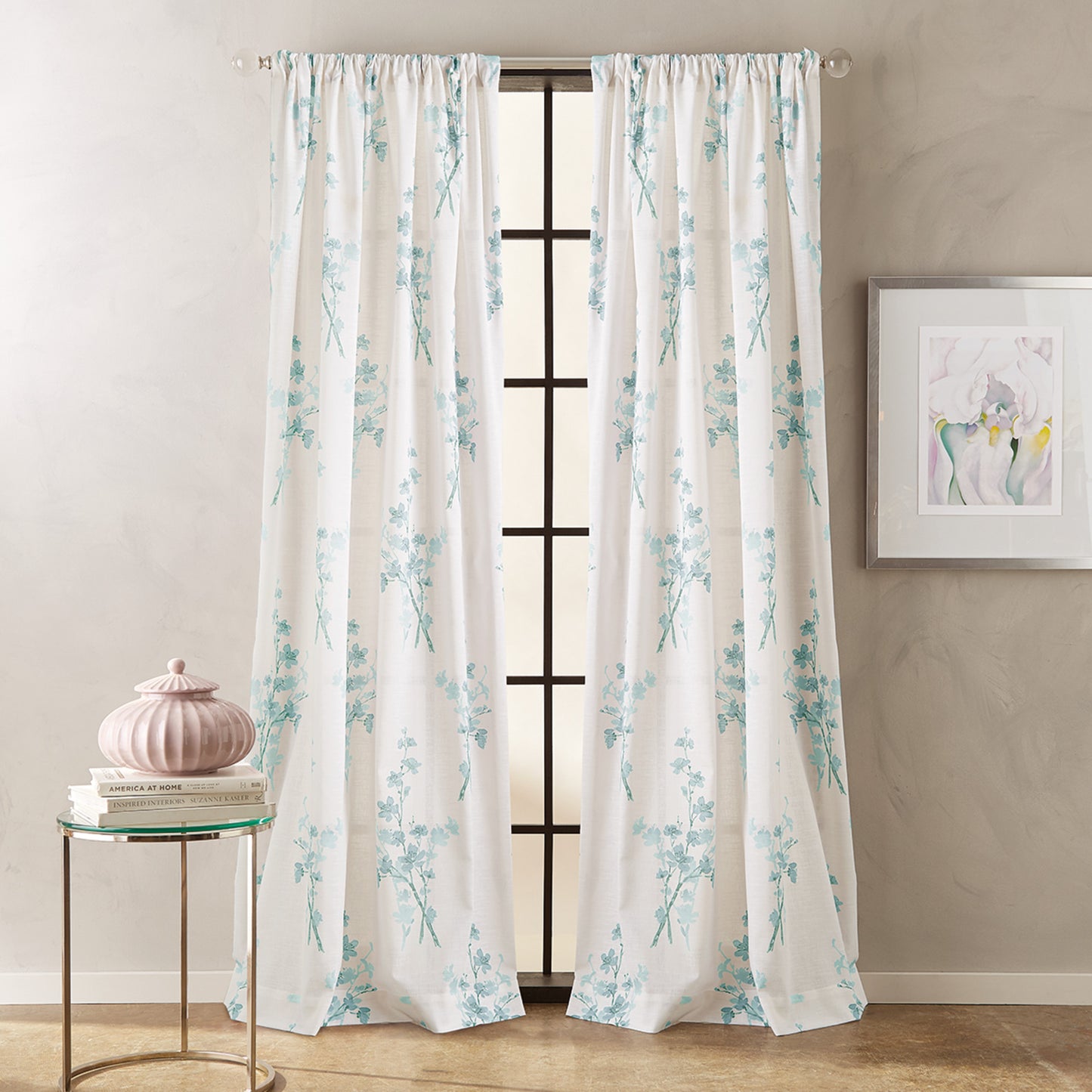 DKNY Spring Blossom Microsculpt Curtain Panel Pair