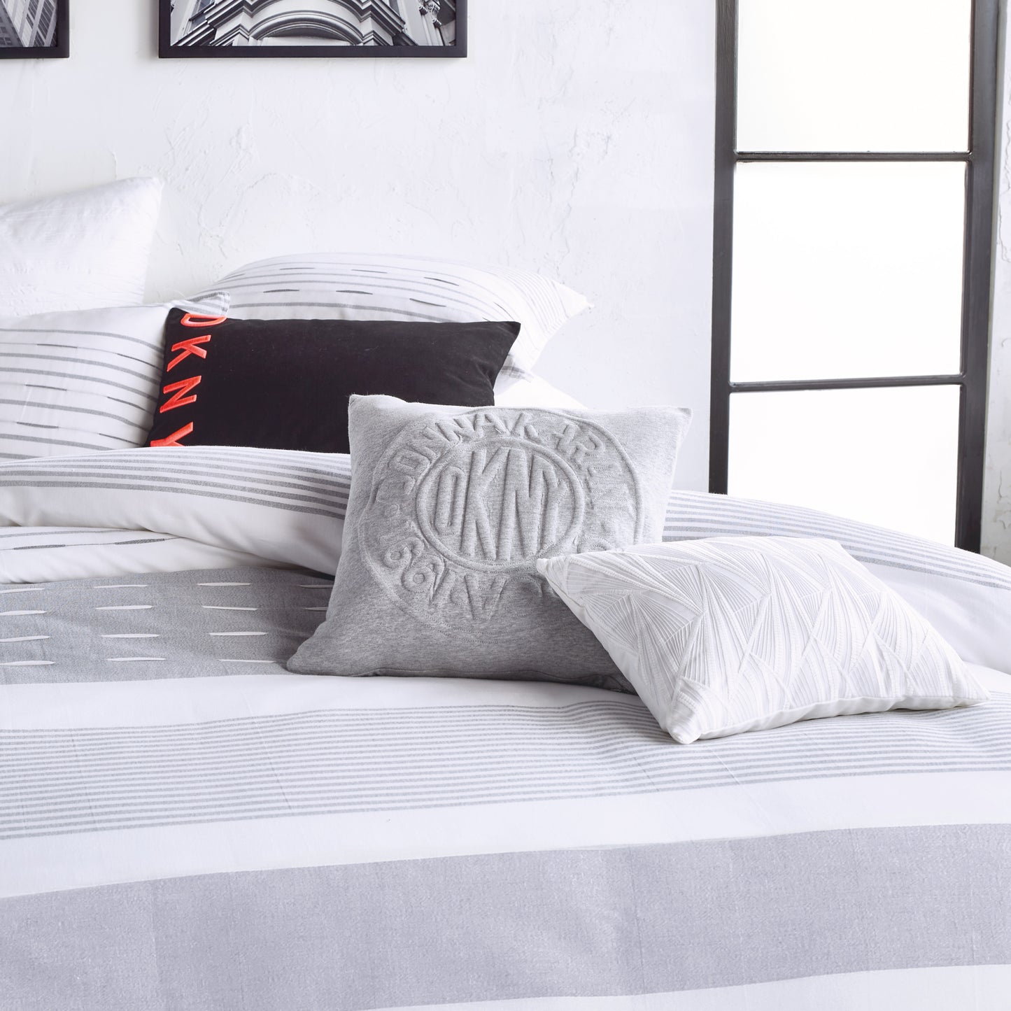DKNY Embroidered Logo Decorative Pillow