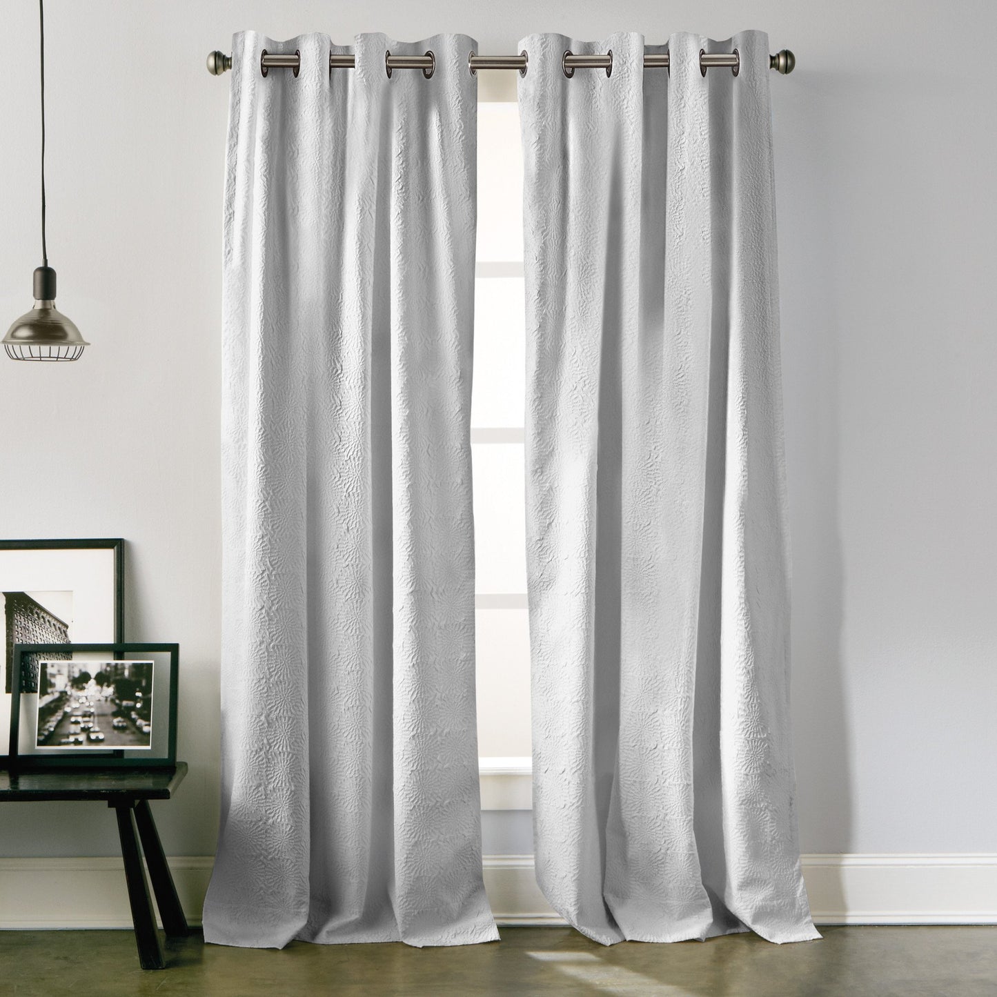 DKNY Chrysanthemum Floral Grommet Curtain Panel